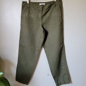 EUC ANN TAYLOR LOFT MARISA CAMO GREEN PANTS CHINOS SIZE 6